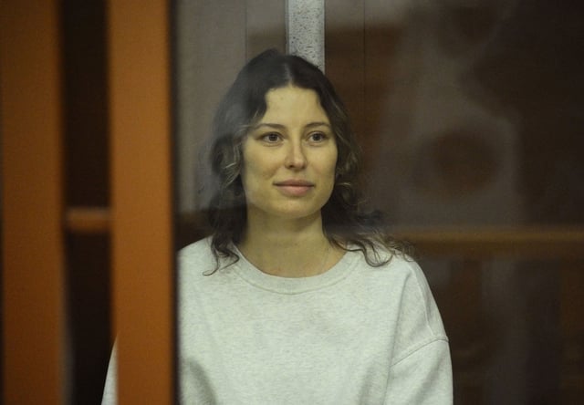 Russian-American dual citizen Ksenia Karelina attends a court hearing in Yekaterinburg, Russia, on August 15, 2024.