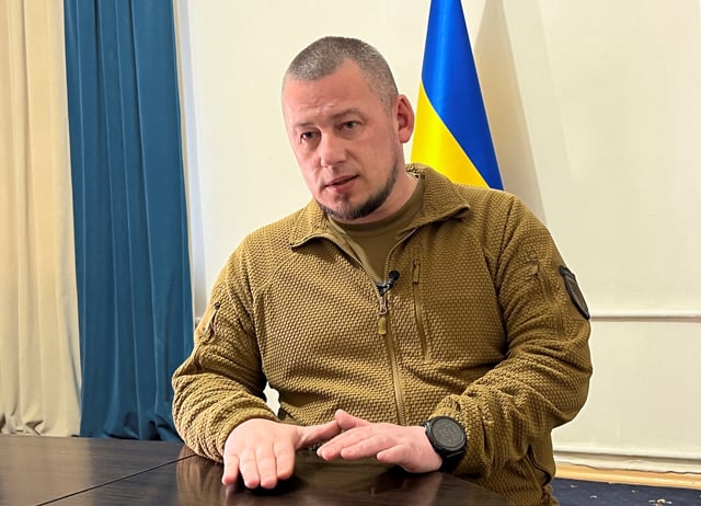 Deputy Head of Ukrainian President's Office Pavlo Palisa speaks with Reuters, amid Russia's invasion of Ukraine, in Kyiv, Ukraine April 8, 2025. REUTERS/Anna Voitenko/File Photo