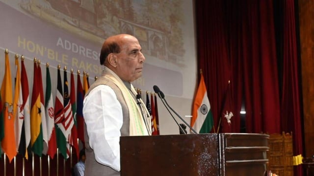 Defence minister Rajnath Singh said the ongoing conflicts and contemporary trends highlight that the traditional notions of warfare are being rewritten. (X/HQ_IDS_India)