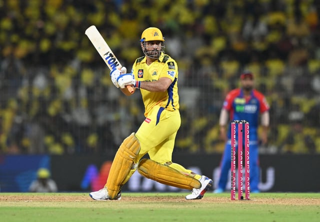 Cricket - Indian Premier League - IPL - Chennai Super Kings v Delhi Capitals - M.A. Chidambaram Stadium, Chennai, India - April 5, 2025 Chennai Super Kings' MS Dhoni in action REUTERS/Stringer