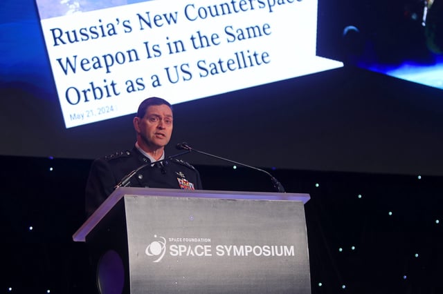 Gen. Chance Saltzman, chief of space operations, speaks April 9 at the Space Symposium. Credit: Thomas Kimmell Photography