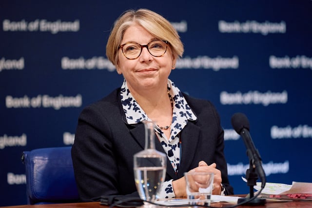 Deputy Governor of the Bank of England for Financial Stability Sarah Breeden attends the biannual Financial Stability Report press conference at the Bank of England, in London, Britain November 29, 2024. BENJAMIN CREMEL/Pool via REUTERS/ File Photo