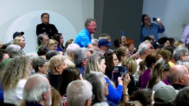 Republican Congresswoman Victoria Spartz of Indiana was booed as she held a town hall on March 28, 2025 in Westfield, Indiana. The event drew such a large crowd that the room was filled 30 minutes before the start time.