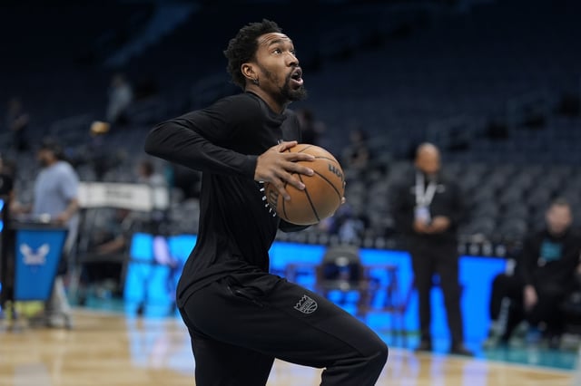 Apr 4, 2025; Charlotte, North Carolina, USA; Sacramento Kings guard Malik Monk (0) shoots during pregame warm ups against the Charlotte Hornets at Spectrum Center. Mandatory Credit: Jim Dedmon-Imagn Images/File Photo