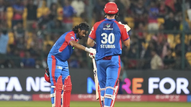 KL Rahul smashed an unbeaten 93 in 53 balls as he first stopped Delhi Capitals' sink and then switched gears to end up powering them to a six-wicket win over the Royal Challengers Benglauru (RCB) at the Chinnaswamy Stadium. DC have now started the season off with four consecutive wins while RCB have lost both of the first two matches they have played at home while ending streaks at the Chepauk Stadium and Wankhede Stadium. 