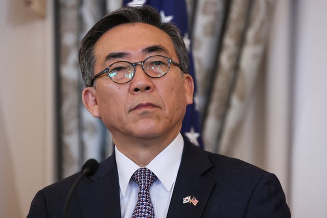 South Korean Foreign Minister Cho Tae-yul attends a joint press conference during a 2+2 meeting, at the State Department in Washington, U.S., October 31, 2024. REUTERS/Leah Millis/File Photo