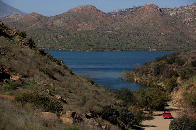 View of El Carrizo dam, after the U.S. announced it will deny for the first time a request by Mexico to send water through a special delivery channel from the Colorado River to Tijuana, due to shortfalls in Mexico's water deliveries under the water sharing treaty signed in 1944 by both nations, in Tecate, Mexico, March 21, 2025. REUTERS/Jorge Duenes