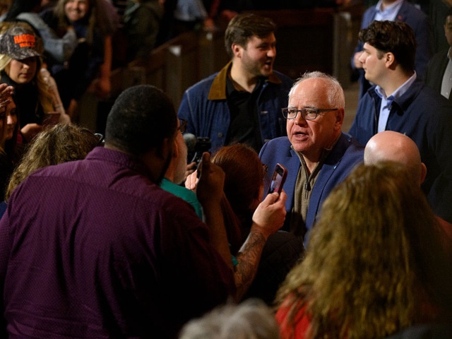 YOUNGSTOWN, OHIO - APRIL 07: Minnesota Governor Tim Walz speaks at a town hall meeting at the DeYor Performing Arts Center on April 7, 2025 in Youngstown, Ohio. A crowd of 2600 filled the venue to ask questions and listen to ideas from Governor Walz.(Photo by Jeff Swensen/Getty Images)