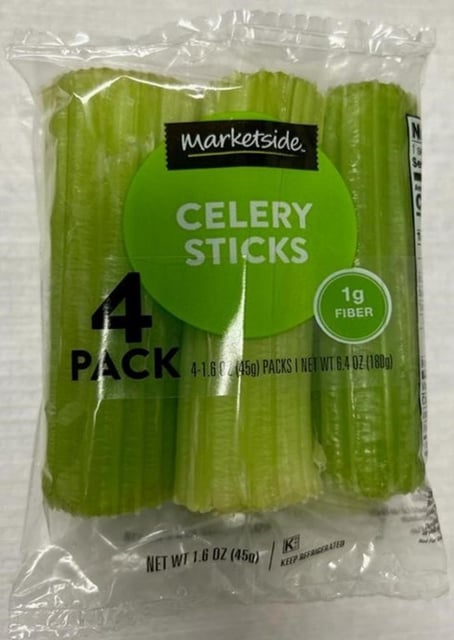 A pack of Marketside Celery Sticks can be seen as a voluntary advisory has been issued due to the potential of a Listeria contamination. (Photo by the U.S. Food and Drug Administration)