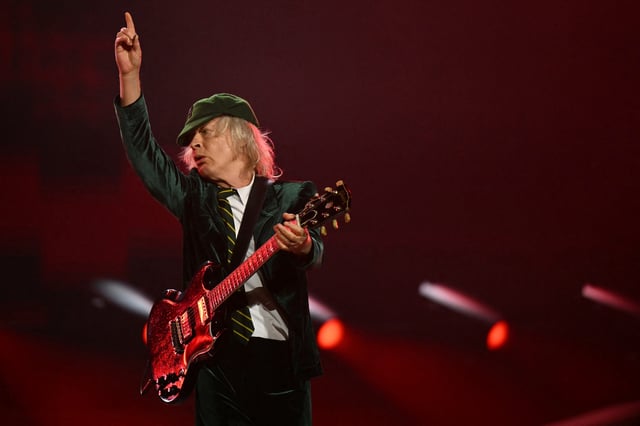 Angus Young, lead guitarist for AC/DC, is still striking an iconic pose. The rockers brought their Power Up Tour to Europe in 2024 and launched a 2025 North American run April 10, 2025, in Minneapolis.