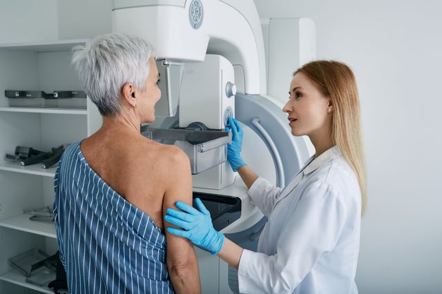 A woman having a mammogram scan which are used to help diagnose breast cancer (Photo: Artemenko_Daria)