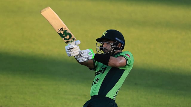 Babar Azam in action for Pakistan. 
