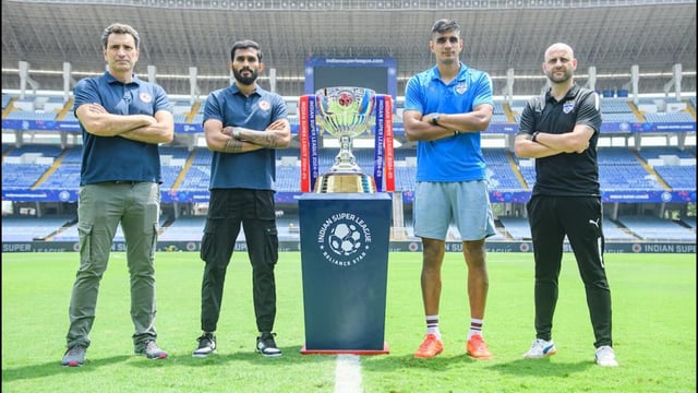 (L-R) Jose Molina, Subhasish Bose, Gurpreet Singh Sandhu and Gerard Zaragoza. (ISL)