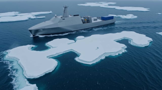 Rendering of a blue water autonomous ship. Blue Water Autonomy image.