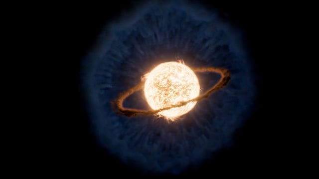 An artist's concept shows a ring of hot gas left after a star consumed a planet, in this undated illustration. NASA's James Webb Space Telescope observed such a ring and also found an expanding cloud of cooler dust enveloping the scene.  NASA, ESA, CSA, Ralf Crawford (STScI)/Handout via REUTERS    THIS IMAGE HAS BEEN SUPPLIED BY A THIRD PARTY