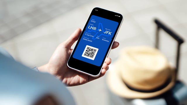 Checking-in with mobile boarding pass.