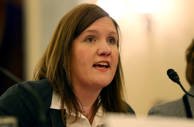 Federal Trade Commissioner Rebecca Slaughter testifies on the "Oversight of the Federal Trade Commission" before the U.S. Senate Consumer Protection, Product Safety, Insurance and Data Security Subcommittee in the Russell Senate Office Building in Washington, U.S., November 27, 2018. REUTERS/Leah Millis/File Photo