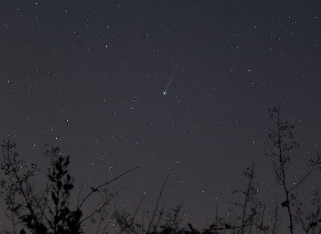 Comet SWAN glows in the starry sky. It is now visible before sunrise with binoculars or a telescope. Credit: Josh Dury