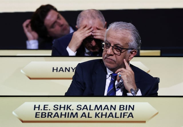 President of the Asian Football Confederation Sheikh Salman bin Ebrahim Al Khalifa attends the 74th FIFA Congress at the Queen Sirikit National Convention Center in Bangkok, Thailand, May 17, 2024. REUTERS/Chalinee Thirasupa