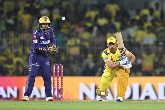 Cricket - Indian Premier League - IPL - Chennai Super Kings v Kolkata Knight Riders - M.A. Chidambaram Stadium, Chennai, India - April 11, 2025 Chennai Super Kings' MS Dhoni in action REUTERS/Stringer