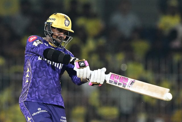 Cricket - Indian Premier League - IPL - Chennai Super Kings v Kolkata Knight Riders - M.A. Chidambaram Stadium, Chennai, India - April 11, 2025 Kolkata Knight Riders' Sunil Narine in action REUTERS/Stringer