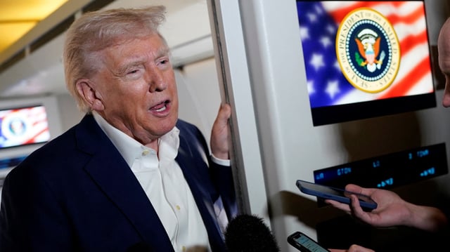 Le président républicain s’est exprimé à bord de son avion Air Force One, qui l’emmenait en Floride.