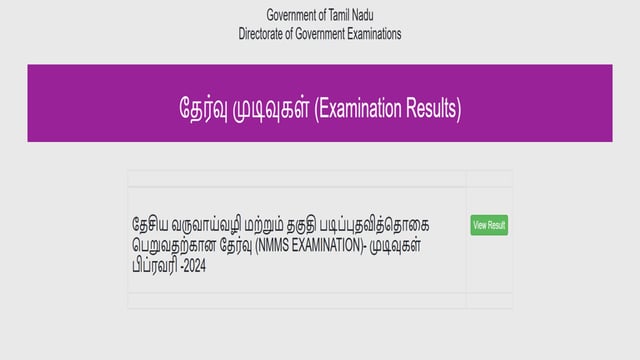 TN NMMS Result 2025 for Feb exam out at dge.tn.gov.in, direct link, how to check