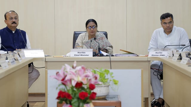 A high-level review meeting at the Delhi Secretariat chaired by chief minister Rekha Gupta. 