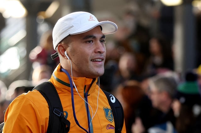 Rugby Union - Autumn Internationals - Scotland v Australia - Scottish Gas Murrayfield Stadium, Edinburgh, Scotland, Britain - November 24, 2024  Australia's Joseph Suaalii arrives before the match REUTERS/Russell Cheyne/File Photo