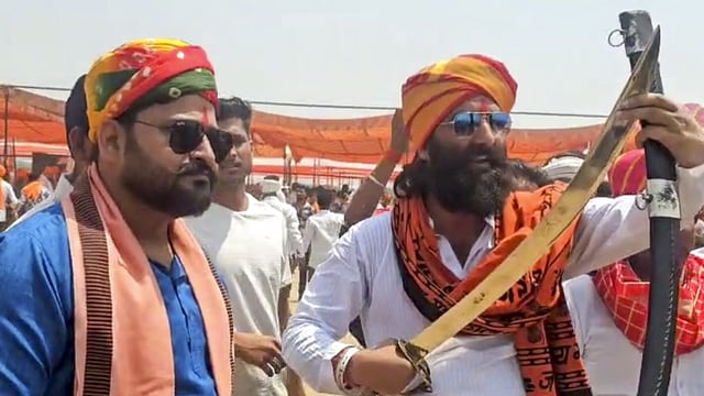 Karni Sena members were seen brandishing guns and swords during rallies celebrating the birth anniversary of Rana Sanga