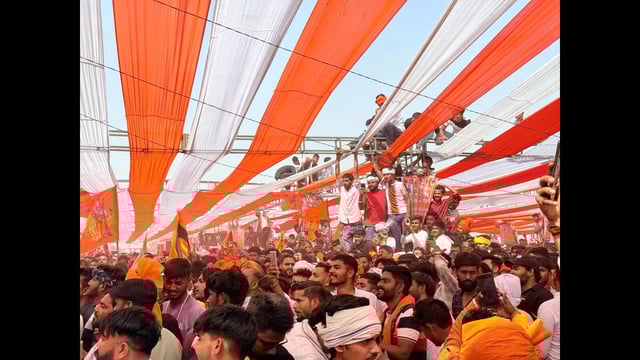 A view of the rally organised on the outskirts of Agra on Saturday (HT Photo)