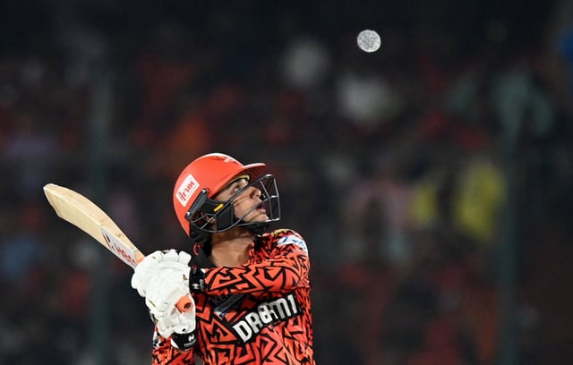 Cricket - Indian Premier League - IPL - Sunrisers Hyderabad v Punjab Kings - Rajiv Gandhi International Cricket Stadium, Hyderabad, India - April 12, 2025 Sunrisers Hyderabad's Abhishek Sharma in action REUTERS/Abhijit Addya