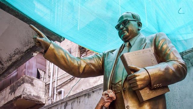  An artist gives the final touch to a statue of Dr. Bhimrao Ramji Ambedkar ahead of Ambedkar Jayanti, at a workshop in Nagpur on Saturday.