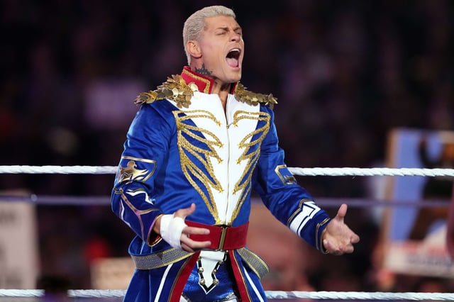 Cody Rhodes makes his entrance during WrestleMania 40 Saturday at Lincoln Financial Field.