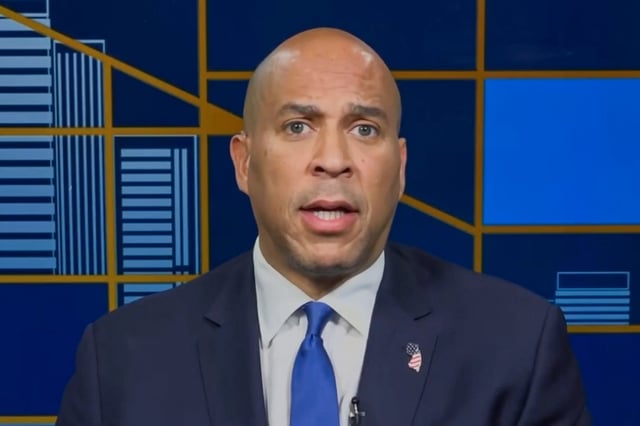 Sen. Cory Booker, D-Mass., on NBC News' "Meet the Press" on April 13, 2025.