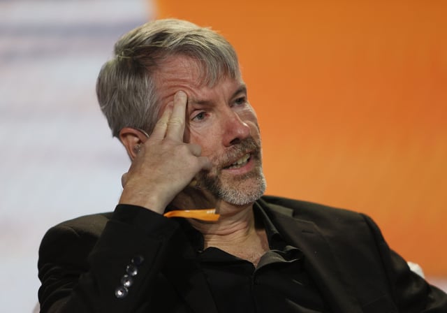 Strategy CEO Michael Saylor in 2021 (Photo by Joe Raedle/Getty Images)
