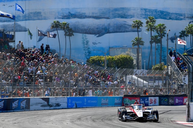 Andretti Global driver Kyle Kirkwood drives during the Long Beach Grand Prix.