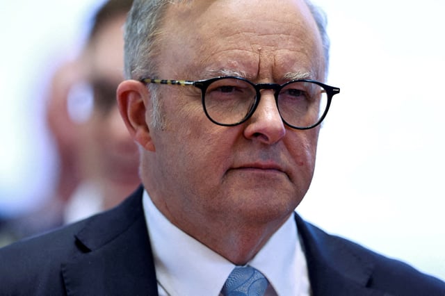 Australian Prime Minister Anthony Albanese leaves the 19th EAST ASEAN Summit (EAS) at the National Convention Centre, in Vientiane, Laos, October 11, 2024. REUTERS/Athit Perawongmetha/File Photo