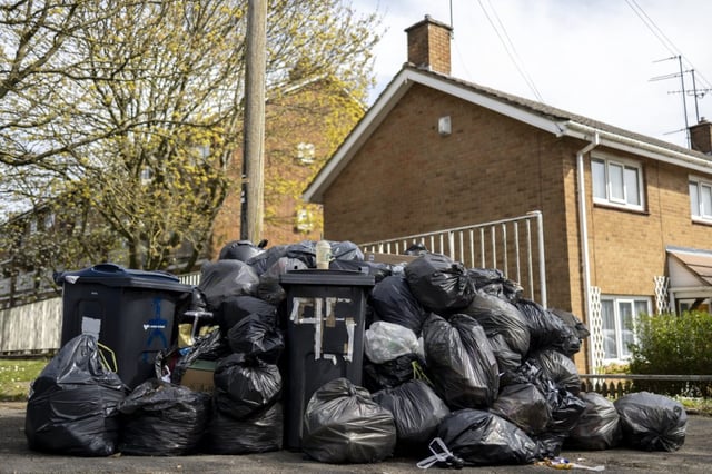 Rubbish piles up outside flats on Gibbins Road in Birmingham (Photo: Ryan Jenkinson/Getty)