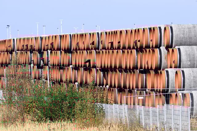 Pipes for the Nord Stream 2 gas pipeline in the Baltic Sea, which are not used, are seen in the harbour of Mukran, Germany, on September 30, 2022. REUTERS/Fabian Bimmer/File Photo