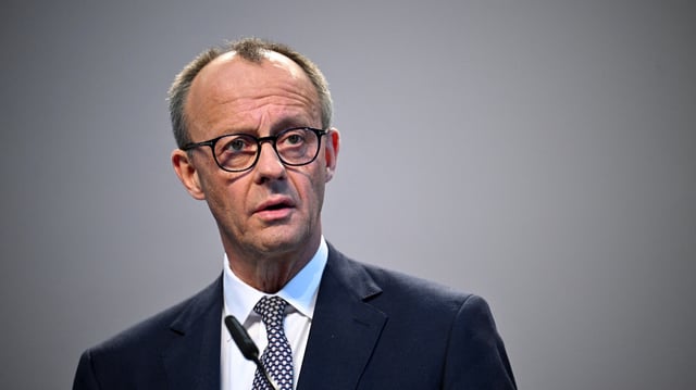 Friedrich Merz à Berlin, en Allemagne, le 9 avril 2025.