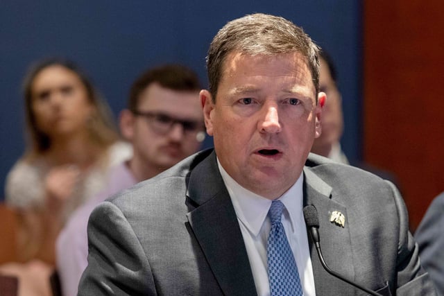 Ed Martin speaks at an event at the Capitol in Washington, June 13, 2023.
