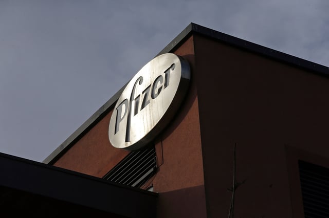 A company logo is seen at a Pfizer office in Dublin, Ireland November 24, 2015. REUTERS/Cathal McNaughton/File Photo