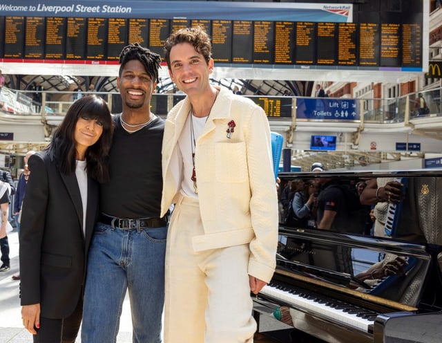 Claudia Winkleman, Jon Batiste and Mika host series three of &#39;The Piano&#39; (Photo: Nic Serpell-Rand/Channel 4/Love Productions)