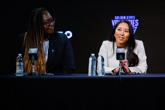 Golden State Valkyries General Manager Ohemaa Nyanin, left, and coach Natalie Nakase are building a new WNBA franchise from scratch.