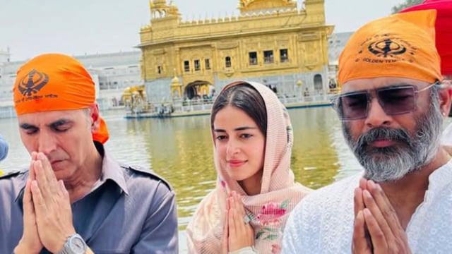 Ananya Panday, Akshay Kumar and R Madhavan seeks blessings at Golden Temple.