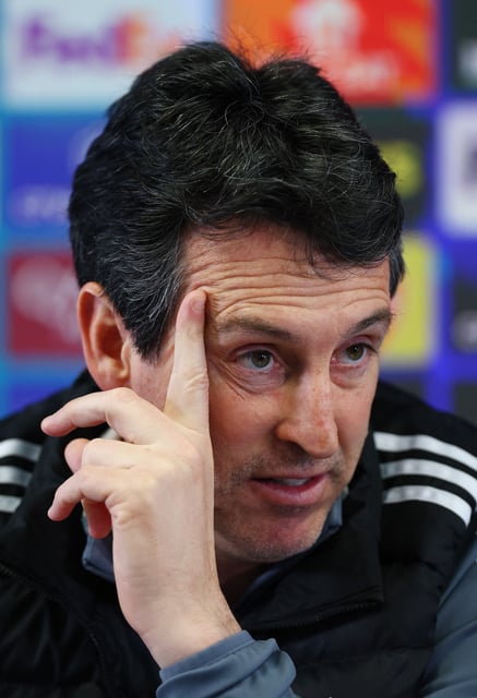 Soccer Football - Champions League - Aston Villa Press Conference - Bodymoor Heath Training Ground, Bodymoor Heath, Britain - April 14, 2025 Aston Villa manager Unai Emery during the press conference Action Images via Reuters/Matthew Childs