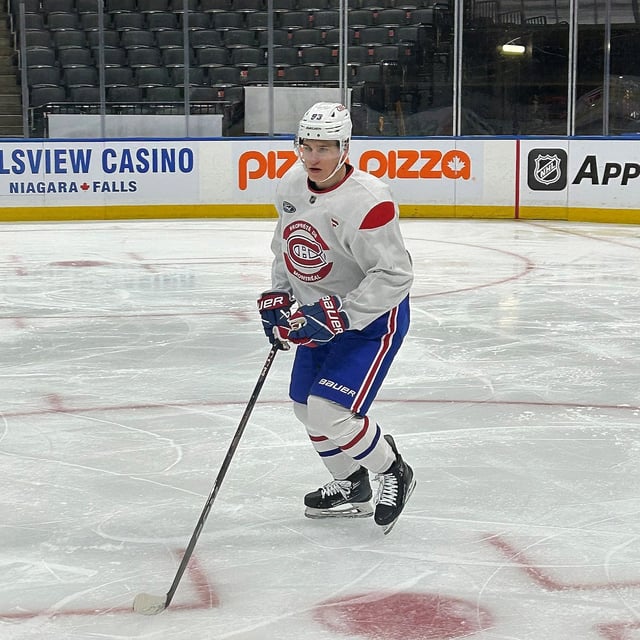 Montreal Canadiens' Ivan Demidov skates during morning practice in Toronto, Saturday, April 12, 2025. THE CANADIAN PRESS/Alexis Belanger-Champagne