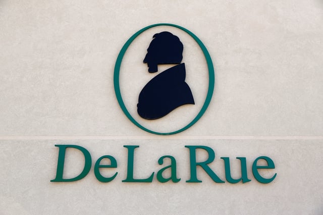 The corporate logo of De La Rue is seen at De La Rue Malta at Bulebel Industrial Estate in Zejtun, Malta April 24, 2018. REUTERS/Darrin Zammit Lupi/File Photo