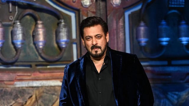 Bollywood actor and host Salman Khan is pictured during the premiere episode of Indian reality television show 'Bigg Boss' Season 18 in Mumbai on October 4, 2024. (Photo by SUJIT JAISWAL / AFP) (AFP)